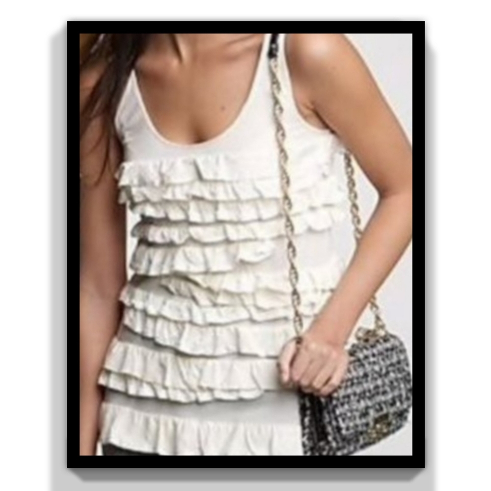 J.Crew Cotton Sequin Ruffle Tank NWOT